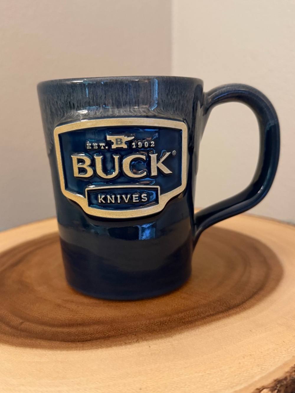 Buck Knives Hand-thrown Blue Ceramic Coffee Mug Deneen Pottery 2019